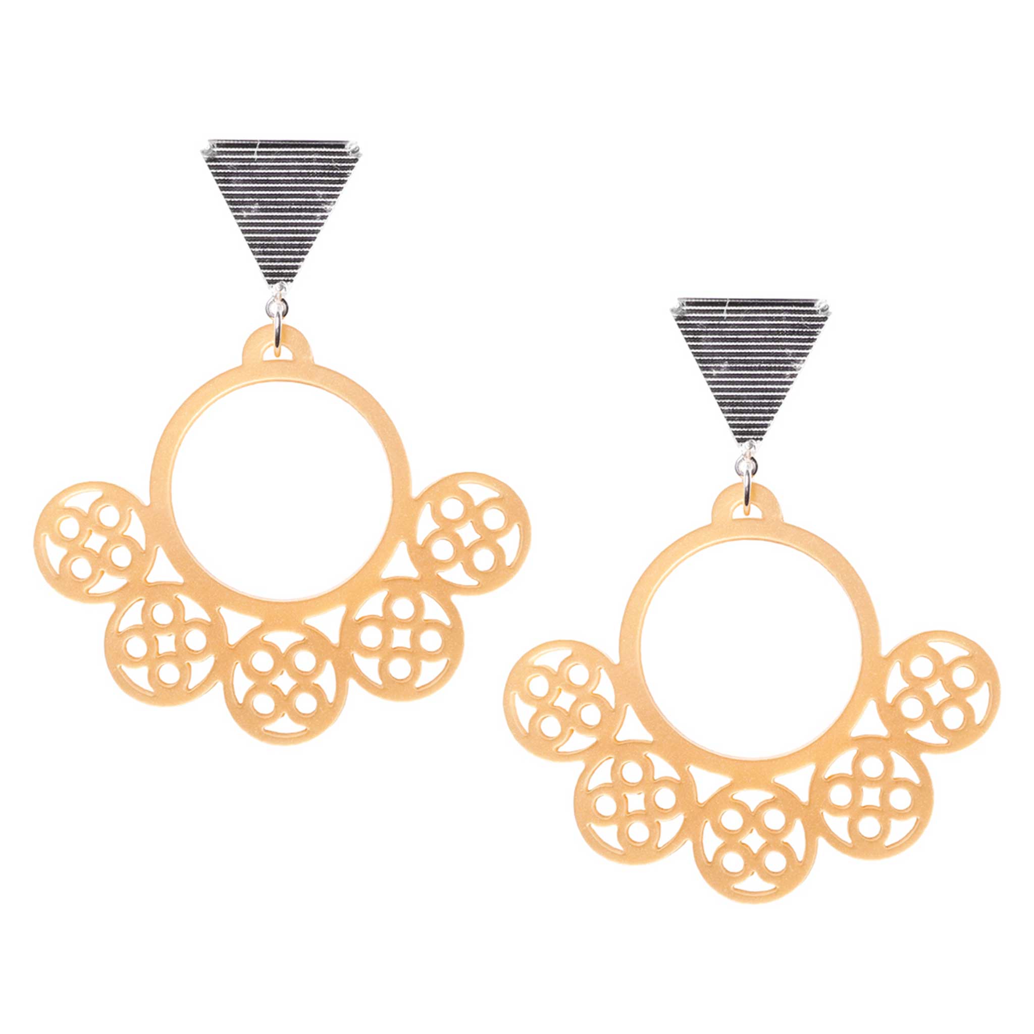 Aretes nariguera precolombina GR en acrílico