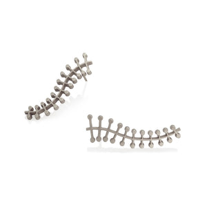 LONG CURVE LINES AND POINTS EARRINGS  | ARETES LÍNEAS Y PUNTOS CURVA LARGO