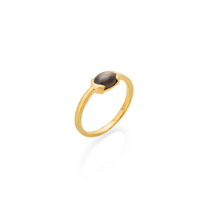 TEXTURED RING WITH BLACK STAR SAPPHIRE | ANILLO TEXTURIZADO CON ZAFIRO ESTRELLA
