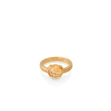 TEXTURED RING WITH ROSE CUT GOLDEN CITRINE | ANILLO TEXTURADO CON CITRINO TALLA ROSA