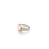 GOLD BORDER OVAL RAINBOW MOONSTONE  |  ANILLO PIEDRA LUNA OVALO BORDE ORO