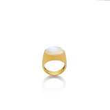 RAINBOW MOONSTONE YELLOW GOLD RING | ANILLO PIEDRA LUNA RAINBOW ORO AMARILLO