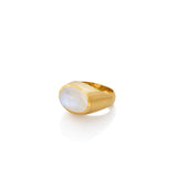 RAINBOW MOONSTONE YELLOW GOLD RING | ANILLO PIEDRA LUNA RAINBOW ORO AMARILLO