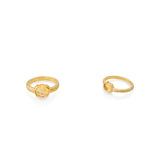 TEXTURED RING WITH ROSE CUT GOLDEN CITRINE | ANILLO TEXTURADO CON CITRINO TALLA ROSA