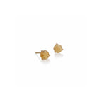Aretes en oro amarillo de 18k con citrinos rose cut de 6mm