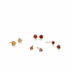 Aretes en oro amarillo de 18k con citrinos redondos de 6mm rose cut 