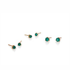 Aretes de esmeraldas redondas en OA OR tres tamaños