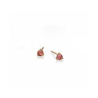 Aretes de oro amarillo de 18k con turmalinas rose cut de 4mm