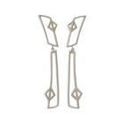 Long Rhombus Earrings in Silver