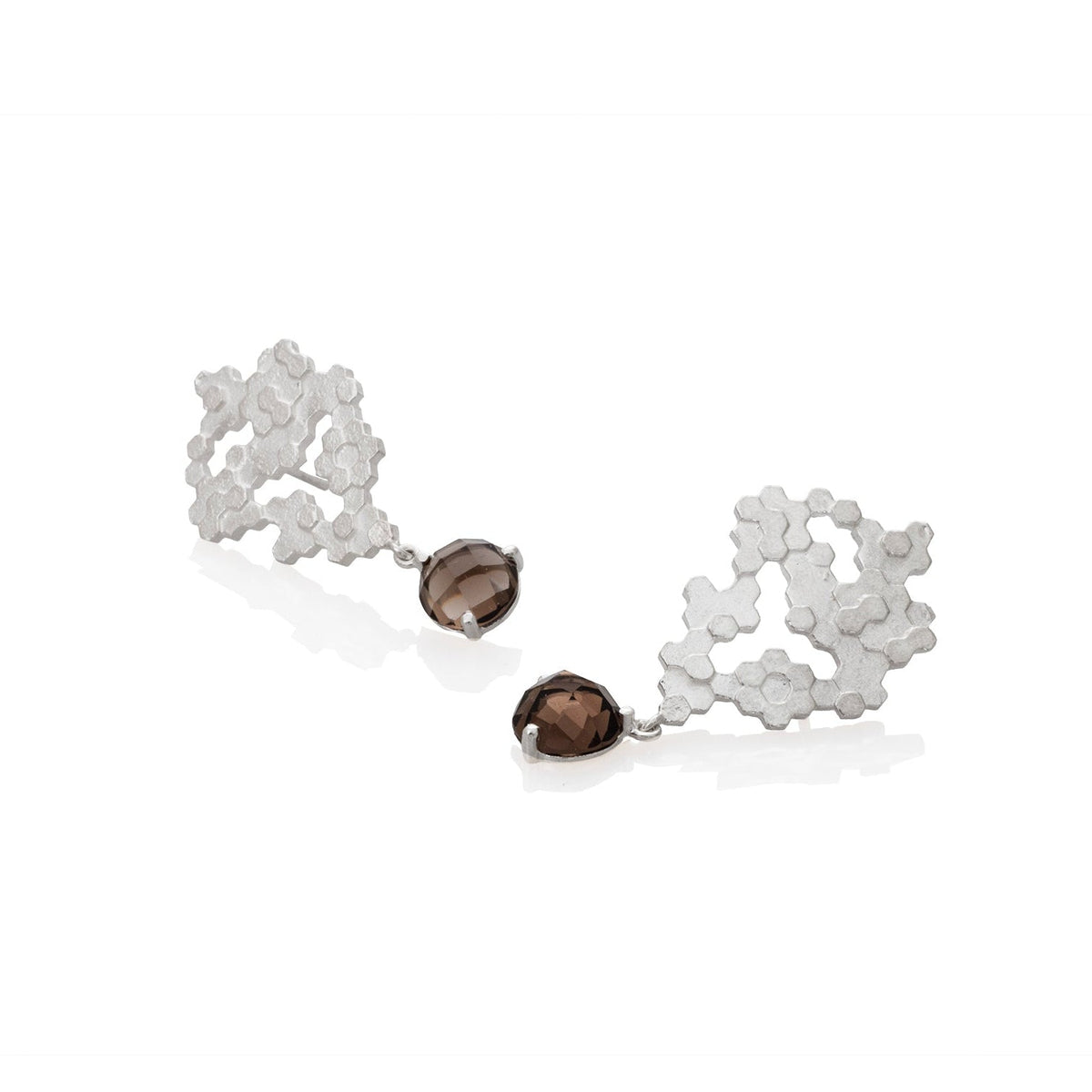ARETES COLMENA CON CUARZOS