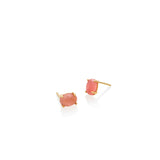 OVAL CABUCHON RHODOCHROSITE EARRINGS | ARETES CON RODOCROSITAS ÓVALO CABUCHON