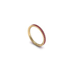 Argolla de matrimonio en oro amarillo 18k con 36 rubíes (0.54 ct), vista lateral interior izquierdo, alta joyería de autor hecha a mano en Colombia.