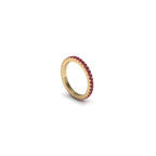 Argolla sin fin en oro amarillo de 18k con rubies
