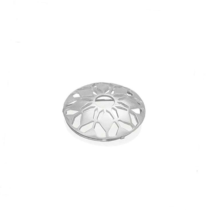 Broche circular con patrón de ilustraciones de precolombino. 