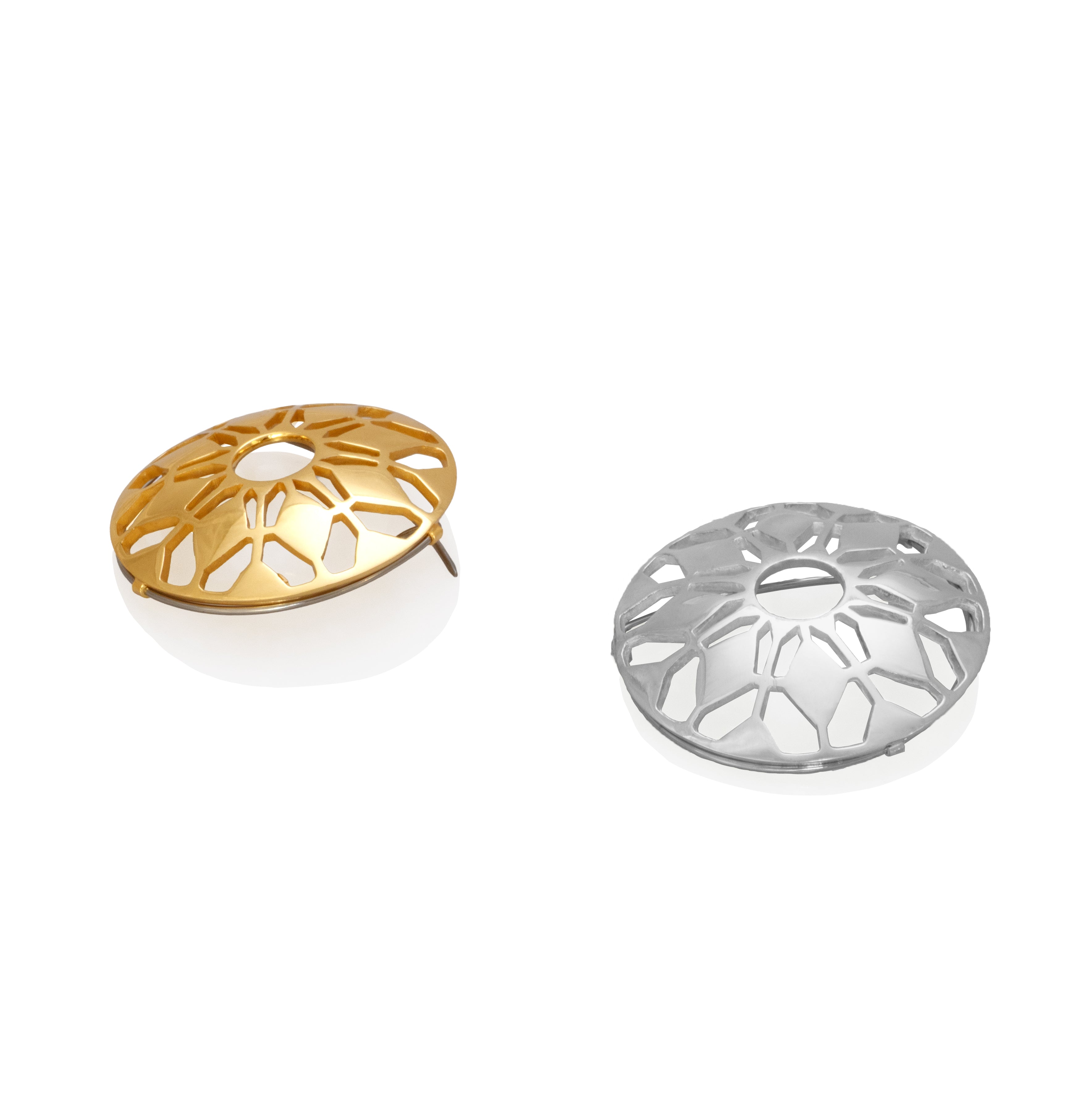 Broche Gross Flor en plata esterlina 925 y enchape en oro amarillo