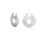 Candongas orgánico en plata 925, vista frontal. Joyería de autor, hecho en Colombia por Mariana Shuk.