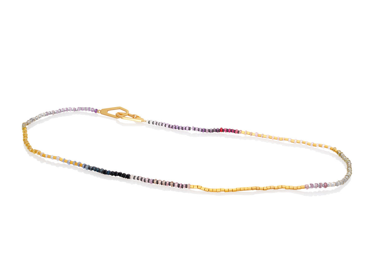 MULTICOLORED SAPPHIRE SEQUENCE NECKLACE
