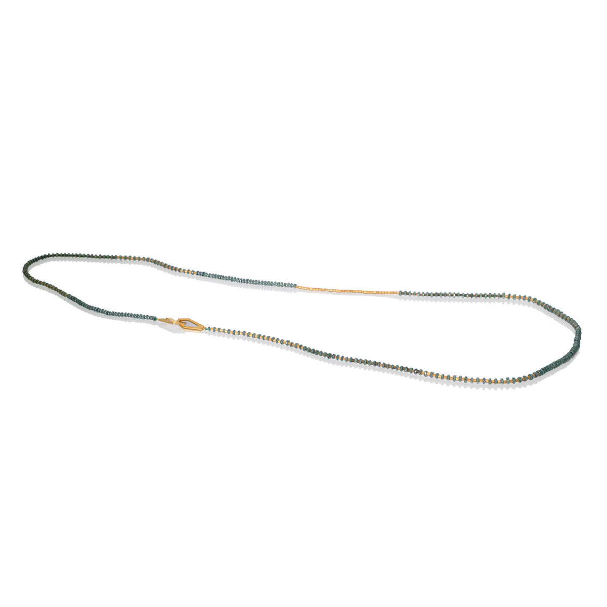 Green Sapphire Sequence Necklace in Gold Vermeil