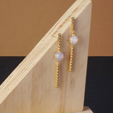 MOVIBLE STUDS PENDANTS WITH LAVENDER MOONSTONE | PENDIENTES MOVIBLES CON TACHES Y PIEDRA LUNA LAVANDA