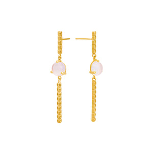 MOVIBLE STUDS PENDANTS WITH LAVENDER MOONSTONE | PENDIENTES MOVIBLES CON TACHES Y PIEDRA LUNA LAVANDA