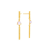 MOVIBLE STUDS PENDANTS WITH LAVENDER MOONSTONE | PENDIENTES MOVIBLES CON TACHES Y PIEDRA LUNA LAVANDA