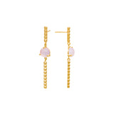 MOVIBLE STUDS PENDANTS WITH LAVENDER MOONSTONE | PENDIENTES MOVIBLES CON TACHES Y PIEDRA LUNA LAVANDA