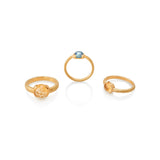 TEXTURED RING WITH ROSE CUT GOLDEN CITRINE | ANILLO TEXTURADO CON CITRINO TALLA ROSA