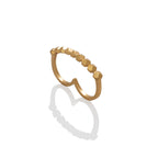 Anillo Doble Falange Taches, enchape oro amarillo, foto frontal. Joyería de autor, hecho en Colombia por Mariana Shuk.